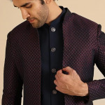 Men's Jacquard Woven Design Sherwani Set