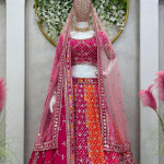 Womens Net Semi Stitched Lehenga choli