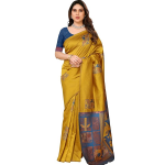 Women's Kanjivaram Banarasi Soft Silk Saree With Unstitched Blouse Piece