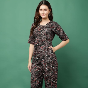 Women's Stylish Printed Jumpsuit with Pockets