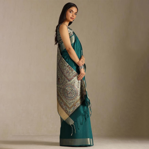 Womens Tussar Solid Saree