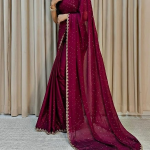 Women's Chiffon Saree with Blouse Piece for Traditional Ethnic Wear Sari